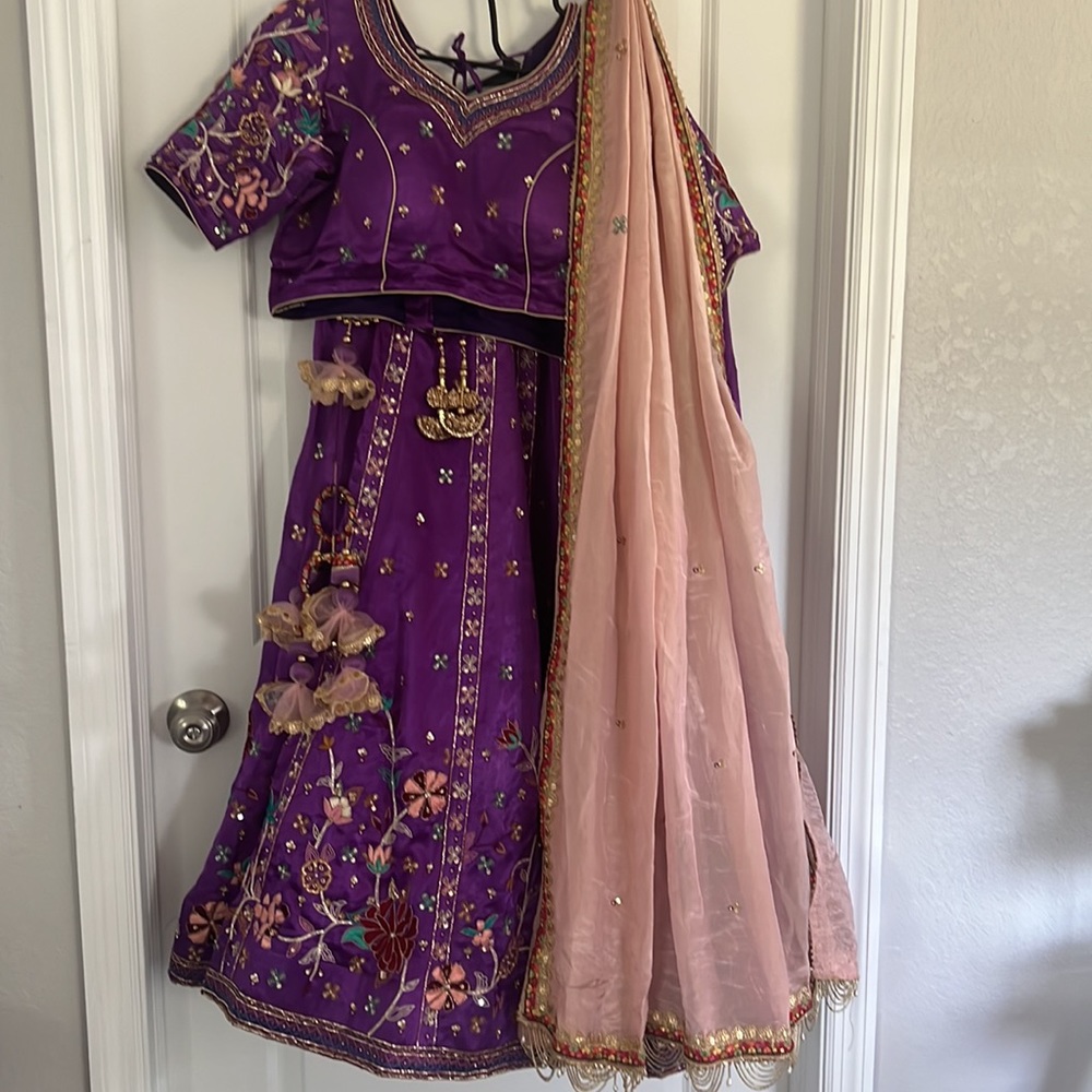 Purple Lehenga - Picture 3 of 9
